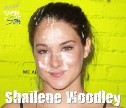 facialstars:  Shailene Woodley bukkake cum facial fake 
