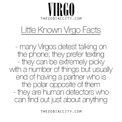 zodiaccity:Little Known Facts About Virgo. For more information on the zodiac signs, click here.