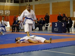 Judo match victory pose