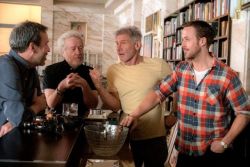 Denis Villeneuve, Ridley Scott, Harrison Ford and Ryan Gosling, making breakfast plans.
