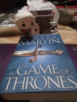 My belated Christmas presents. Nick took me shopping and I got 3 new books. A Game of Thrones, Cloud Atlas, and The Inferno. Plus that adorable Daenerys doll :)