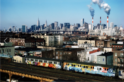 thephotoregistry:  Memorial Train for Craine1 “Free For Eternity” by MIDG, Astoria, Queens, NY, 1982Martha Cooper
