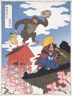 izrablack:  Ukiyo-E Heroes (Illustrations by Jed Henry) Digging in the vast deep internet, I have recently found the artwork of this illustrator: Jed Henry, who teamed up with â€œWoodblock Printmakerâ€ David Bull for the making of these parody illustrati