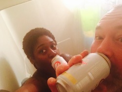 thedoghouse09:  Shower Beers! @iamapaperuniverse  We party lol