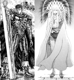 dreambaal:  Guess who’s the bad guy.Gatsu - Griffith 