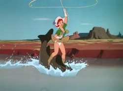 fyeahpantyshotcartoons:  Pantyshots from Slue-Foot Sue from the movie Melody Time, from the Pecos Bill segment.  Thanks to José Tomás for the info. 