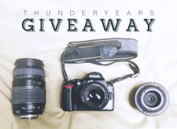 thunderyears:  Okay guys so here’s the deal. I’m getting a Canon Rebel T4i from my uncle in the next few days and I no longer need my current DSLR so I decided to do a giveaway! The len’s are all Nikon lens’s and I can’t use them with my new