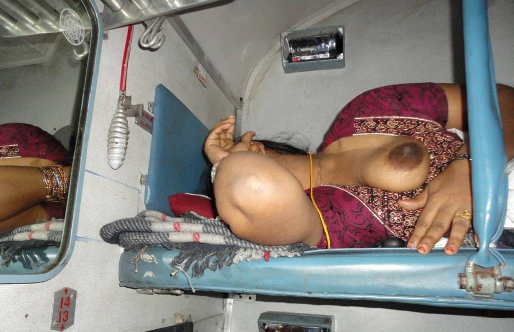 Girl nude on train
