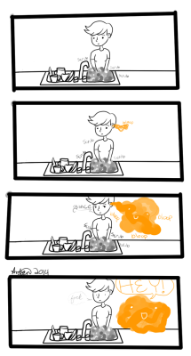 artistnotdrawler:  Based on a true story.   Why I hate doing dishes bc it gets me into a trance and I recall memories I dont want to
