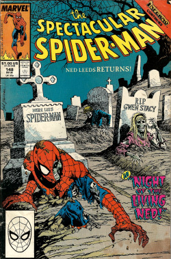 The Spectacular Spider-Man No.148, Cover art by Sal Buscema (Marvel Comics, 1988). From Oxfam in Nottingham.