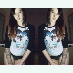 fawkessuicide:  Double trouble #sundies for the people that never sleep. I’m kind of obsessed with this #suicidegirls #blackheartburlesque baseball tee. #hopefulsuicidegirls @hopefulsuicidegirls #eastcoasthopefuls @eastcoasthopefuls 