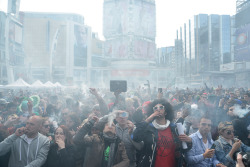 trippin-through-reality:  dee-lirium:  wutangwookie:  yourganjaguru:  jinxinator:  420 celebrations went down between 12 p.m. and 6 p.m. on APRIL 20, 2014 at Yonge-Dundas Square in Toronto, Canada. A peaceful smoke-filled affair, the place was a veritable