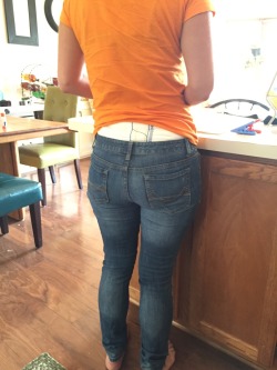imarriedthecookiemonster:  I like it when her shirt is caught on her diaper and she doesn’t know 