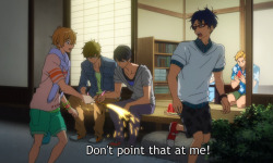 kaworusfreshkicks:  pictured here we see nagisa trying to light rei on fire and burn him to a crisp after his plan to murder rei on the deserted island failed 