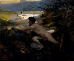 gay-art-and-more:  splendidgeryon:  Philip Gladstone:  “The Catch” (private collection)  One of my favorite artists working today is Philip Gladstone. His work is wonderful. His web page can be found here - http://www.philipgladstone.com/ Please check