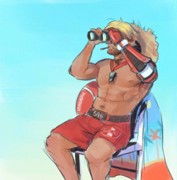 vimeddiee: Just making sure everyone’s safe from the sun!  Bonus pic doodled after the lifeguard skin was released: 
