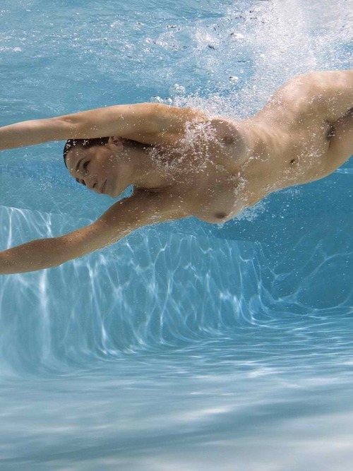 Nude women girls swimming pool