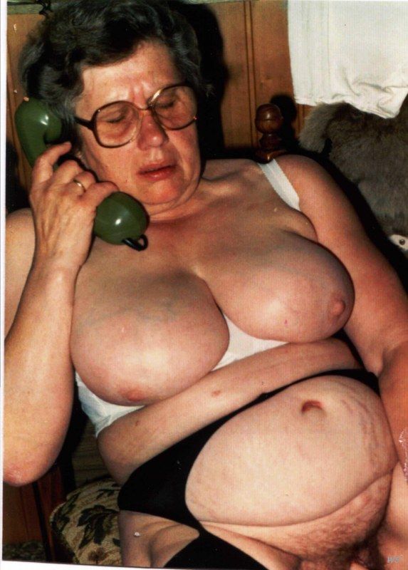 Nude very old saggy granny tits