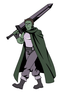 A commission for their half-orc swordsman.