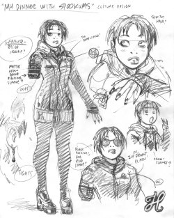 adamwarrencomics: At top, some costume design ideas for Sistah Spooky in civilian garb from her appearance in the story “My Dinner with Spookums” from the upcoming Empowered vol.10. The main thing left to figure out, here, is how short to make her