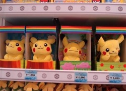 retrogamingblog:  One of these Pikachu’s is not like the other…  I actually prefer that ditto pikachu over the rest.