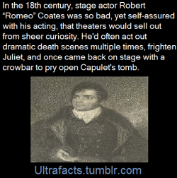 ultrafacts:  Coates was convinced he was the best actor in business – or at least that is what he claimed. He forgot his lines all the time and invented new scenes and dialogue on the spot. He loved dramatic death scenes and would repeat them – or