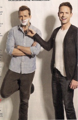 luvinjrandsmoke:  Better scans of Suits Stars Gabriel Macht and Patrick J Adams in TV Guide 