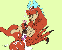 redsnsfwcorner:met a new horse friend :33 @capseys give him some love, hes an amazing artist! More like go check out this amazing sweet dragon.This is great, thank you again. &lt;3