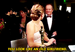 inmysparetime13:  iconsabstract:  sopranish:  thehylianinthetardis:  Her wit backfired and created one of the greatest awards show moments ever.  That moment Jennifer Lawrence was the one able to sexually harass Jack Nicholson. And it worked.  Did it