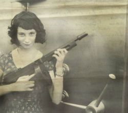 revekaslim:  Madam Moll, Gangster from The Late 20’s with her M1928 Thompson in front of a bank safe she just robbed. 