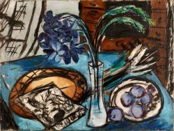 amare-habeo:  Max Beckmann (1884 - 1950) Still-life with the Blue Orchid (Stilleben mit blauen Orchideen), 1938 Oil on canvas Kunstmuseum Stuttgart, Germany 