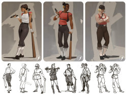kritzkast:  Female Team Fortress 2 Classes Were Almost Official Valve artist Drew Wolf has released a new website, which contains a variety of concept artwork from Valve games such as Dota 2 and Team Fortress 2. One of these sets of concept art found