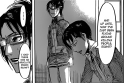  Shingeki no Kyojin Chapters 51, 54, &amp; 57Levi&rsquo;s knowledge that all three Ackermans can potentially (Or already) fall into the definition of &ldquo;serial killers&rdquo;  It&rsquo;s interesting that the observations come exactly three chapters