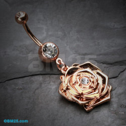 ringtorulethemall:  Rose Gold Plated Blossom Belly Button Ring rings