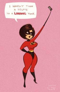 hugotendaz:  Helen Parr - Mrs. Incredible - Cartoony PinUp Sketch This morning’s morning sketch. Damn, I should draw her more :) Newgrounds Twitter DeviantArt  Youtube Picarto Twitch 