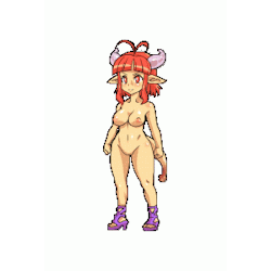 Player character determined busty succubus animated game sprite from Ero Eater, and yes her tail doubles as a penis for fucking females.