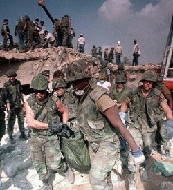 semperannoying: 1983 Beirut Barracks Bombings  October 23, 1983, 34 years ago from this day, 2 VBIEDs struck the Marine Barracks which was housing 1/8; killing 220 Marine, 18 sailors and 3 soldiers marking this incident as the deadliest single-day death