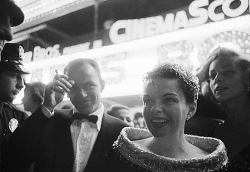 francisalbertsinatra:Frank Sinatra at the premiere of A Star is Born with Judy Garland and Lauren Bacall on September 29th, 1954