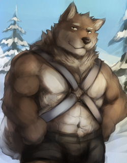 ralphthefeline:  When winter comes the malamute dude likes to go outside and goes sledding. Of course, he does the pulling. Probably is a good winter exercise for him. 