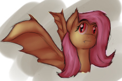 A quick sketch of Flutterbat. I guess I&rsquo;m channeling my inner Braeburned more than usual with this shading.