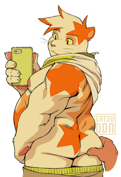 catsudon:  I colored a sketchbook drawing from my Patreon. It’s Nyagiri taking a booty selfie!(That’s my hand pinching his butt 👌👀) Twitter / FurAffinity / Patreon  