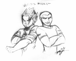 cdb2k3:  REAPER HIGH/Camp W.O.O.D.Y.: World’s Finest: Gohan &amp; Kaldur (Aqualad) Commissioned Artwork done by:  RiddleMeRoxy Concept and idea: me _____________________ A Reaper High/Camp W.O.O.D.Y. combo pic of Aqualad from Young Justice and Mystic