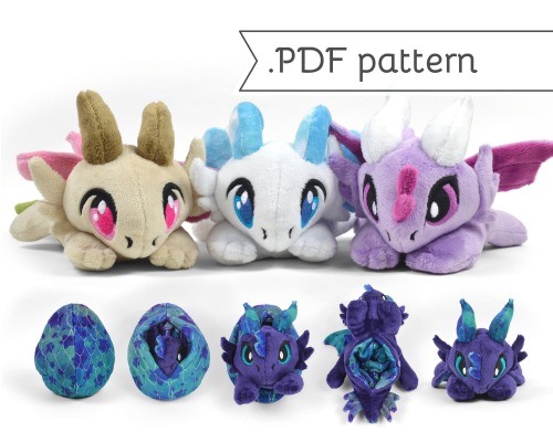 sosuperawesome:  Plush Dragon Sewing Patterns   Choly Knight on Etsy  