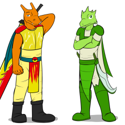 Anthro Pokemon as RPG Characters - Charizard and Scyther