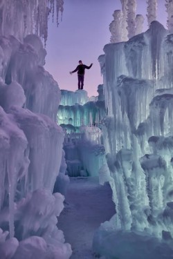 King of the realm (manmade “ice castle”, Silverthorne, Colorado)
