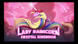 kingofooo:  Lady Rainicorn of the Crystal Dimension - title card designed by Joy Ang painted by Joy Ang premieres Saturday, April 16th at 7/6c on Cartoon Network 