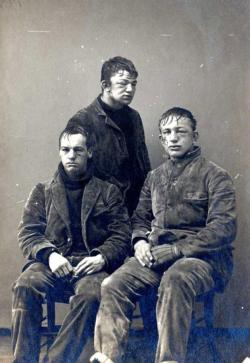 Princeton students after a Freshman / Sophomore snowball fight. Princeton, NJ, 1893. What the heck was in those snowballs. :O