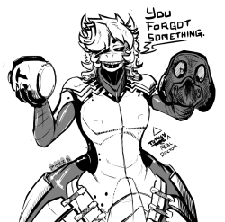 dynamicattack: So @keijimatsu​ drew Curly as Roadhog but initially forgot the fucking gas mask. This could not stand. So I kicked open the door to his stream and fixed his awful, awful mistake for him. Images also available on Weasyl: [1], [2]EXTREME