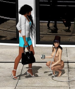 caucasiantorment: Humiliation: a white monkey begs a black woman for money, on the streets of her own homeland.  The ;fez’ became a typical hat for whites after they were conquered, as it symbolised their loss of status and culture.  