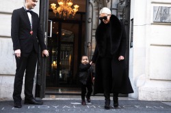 kuwkimye:  Kim &amp; North leaving their hotel in Paris - March 12, 2015